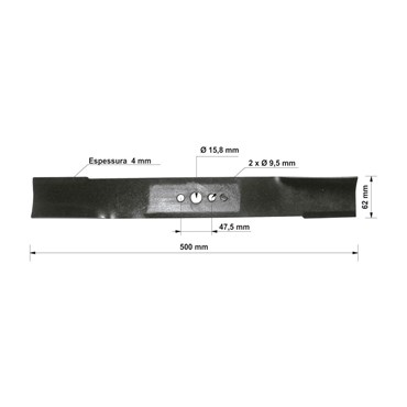 Lâmina de Reposição 500 mm Para Cortador de Grama CE50M, CC50M, CC50M2 e Trotter - 78795/300 - Tramontina