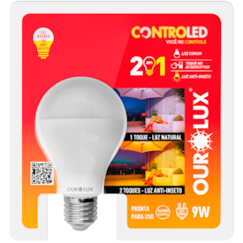 Lâmpada LED Controled 2 em 1 Luz Natural e Luz Anti-Insetos 9W - Ourolux