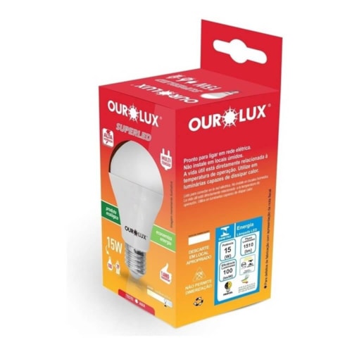 Lâmpada Led Superled Alta Potência 15W Bivolt 6500k - Ourolux