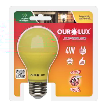 Lâmpada Led Superled Amarela Anti-Insetos 4W Bivolt 1600k - Ourolux