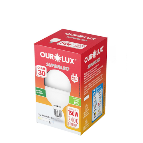 Lâmpada SuperLed Alta Potência Ouro 30T 6500K - Ourolux