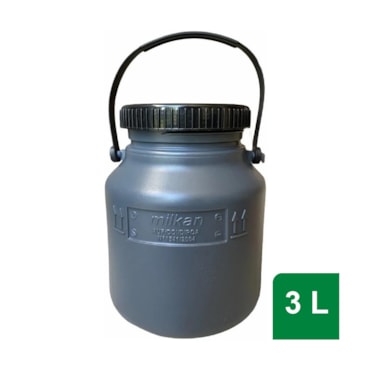 Latão de Leite Plástico Cor Cinza - Milkan
