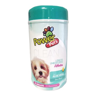 Lenços Umedecidos para Higienização de Cães e Gatos 75 unidades -  Power Pets