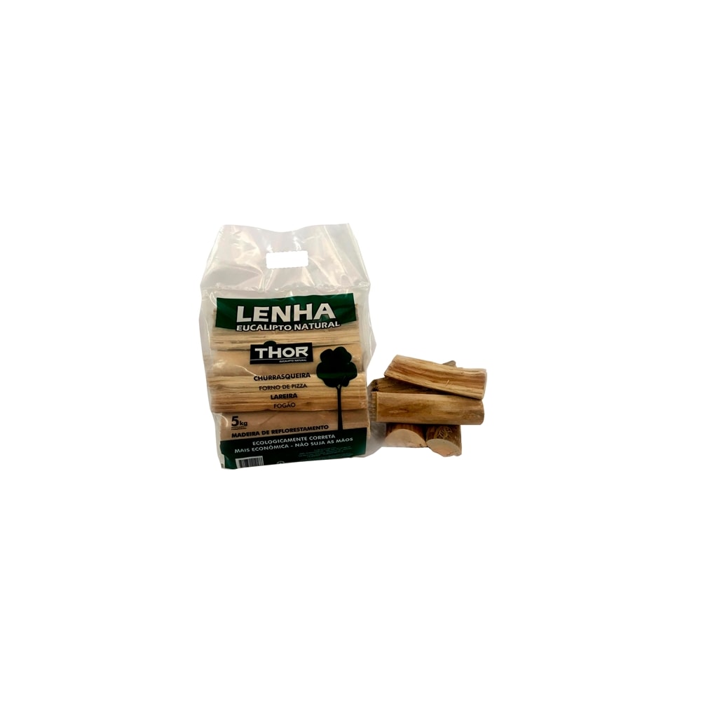 Lenha Gourmet Eucalipto Thor Fumaça e Cheiro Suave 5KG