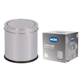 Lixeira Pia/Banheiro Inox Basculante Mor 3L 8360