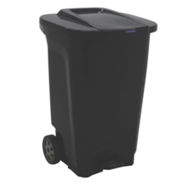Lixeira Tramontina T-Force em Polipropileno Preto Resistênte ao Sol com Rodas Emborrachadas 100 L