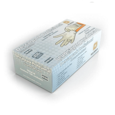 Luva de Latex Com Pó Para Uso Industrial Descatável 100 Unidades - Descarpack