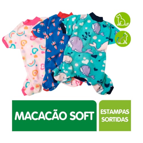 Macacão Soft Impactus Pet para Cães e Gatos Estampas Sortidas