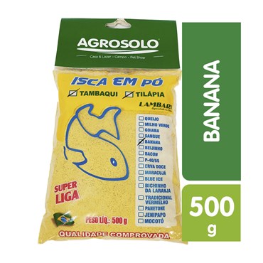 Massa Isca em Pó Lambari para Pesca Sabor Banana 500 g