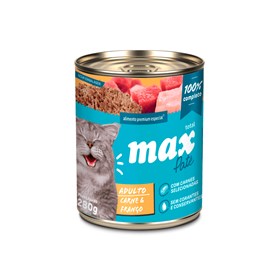 Max Cat Patê em Lata para Gato Adulto Sabor Carne e Frango 280g