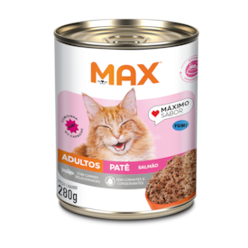Max Cat Patê em Lata para Gato Adulto Sabor Salmão 280g