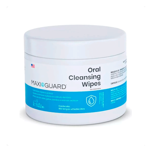 Maxi Guard Oral Cleansing Wipes Ajuda Remoção de Placa 100 Lenços