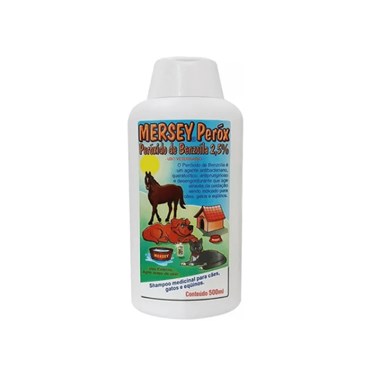Mersey Peróx Shampoo Medicinal para Cães, Gatos e Equinos 500ml