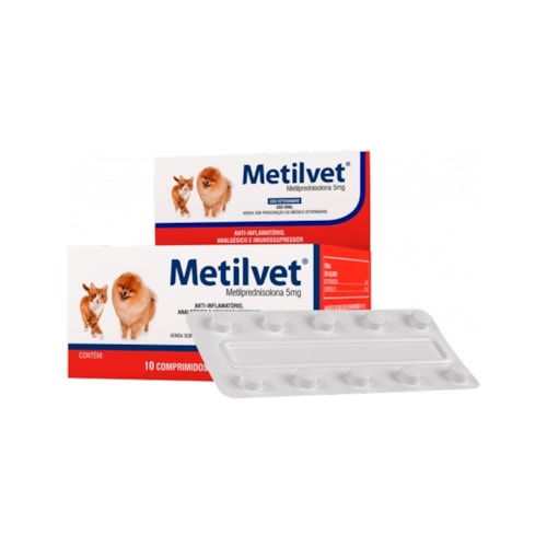Metilvet (Metilprednisolona) Anti-inflamatório Vetnil para Cães e Gatos 