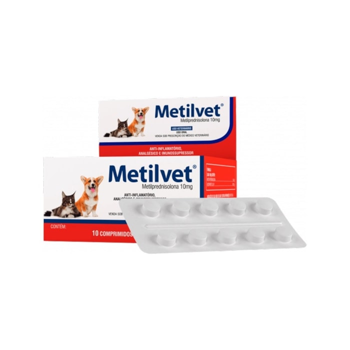 Metilvet (Metilprednisolona) Anti-inflamatório Vetnil para Cães e Gatos
