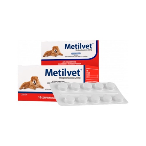 Metilvet (Metilprednisolona) Anti-inflamatório Vetnil para Cães e Gatos 