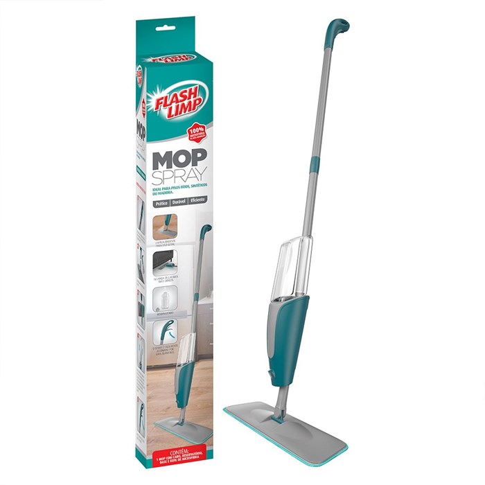 Mop Spray Limpeza de Pisos Frios, Sintéticos, Madeira - Flash Limp