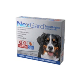 NexGard Antipulgas e Carrapatos para Cães de 25,1 a 50 Kg - 3 Tabletes