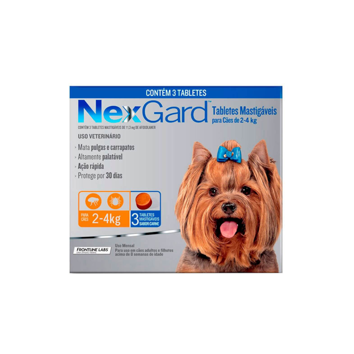 NexGard Antipulgas e Carrapatos para Cães de 2kg a 4kg 