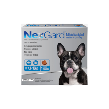 NexGard Antipulgas e Carrapatos para Cães de 4,1 a 10kg - 1 Tablete