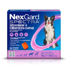 NexGard Spectra Antiparasitário para Cães de 15,1 a 30kg - 3 Tab