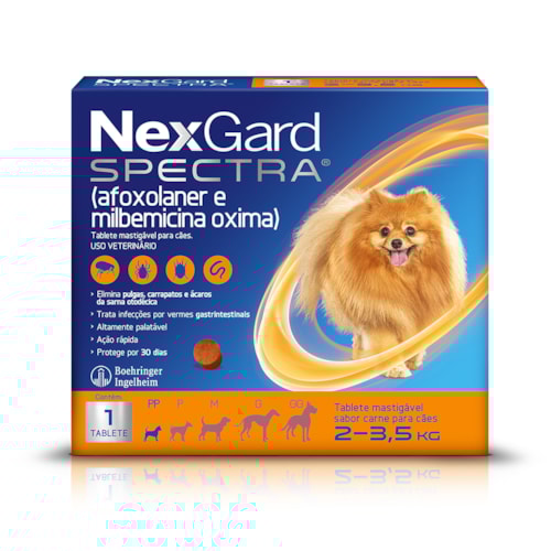 NexGard Spectra Antiparasitário para Cães de 2 a 3,5 kg - 1 Tablete