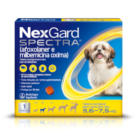 NexGard Spectra Antiparasitário para Cães de 3,6 a 7,5 kg - 1 Tab