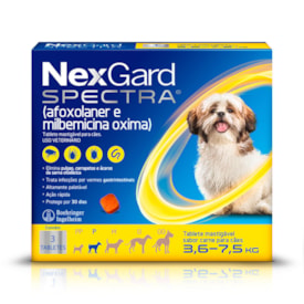 NexGard Spectra Antiparasitário para Cães de 3,6 a 7,5kg - 3 Tab