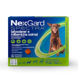 NexGard Spectra Antiparasitário para Cães de 7,6 a 15kg - 3 Tab