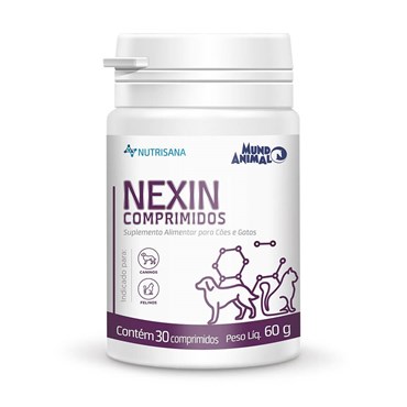 Nexin Comprimidos Suplemento Alimentar Para Cães e Gatos 30 Comprimidos - Mundo Animal