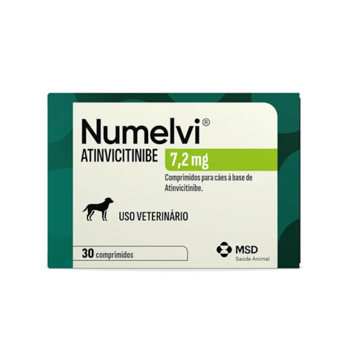Numelvi Atinvicitinibe Tratamento para Coceiras em Cães MSD 7,2 mg 30 Comprimidos