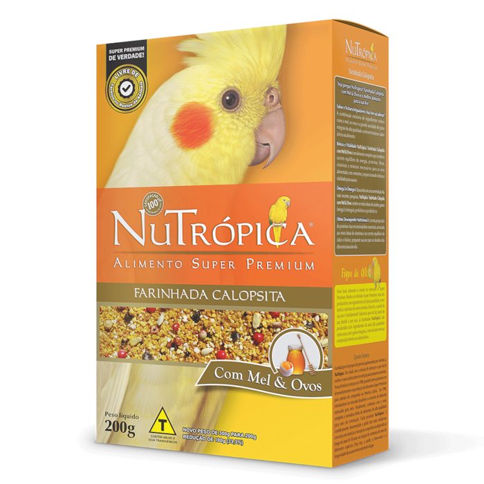 Nutrópica para Calopsita Farinhada Mel e Ovos 200g