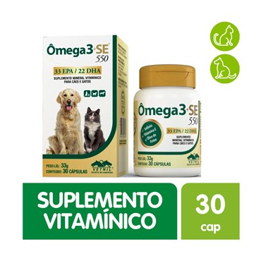 Ômega 3+SE Suplemento Mineral Vitamínico - Vetnil