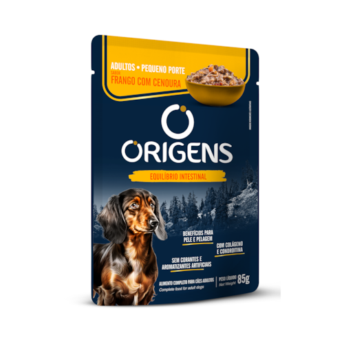 Origens Sachê para Cães Adultos Pequeno Porte Sabor Frango com Cenoura 85 g