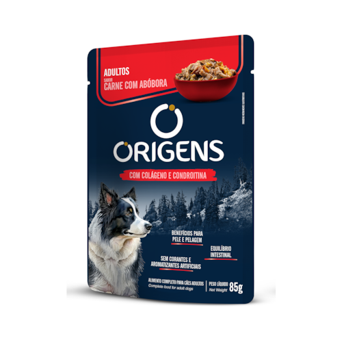 Origens Sachê para Cães Adultos Sabor Carne com Abóbora 85 g