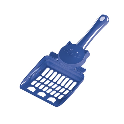 Pá Higiênica Cara de Gato para Gatos Azul