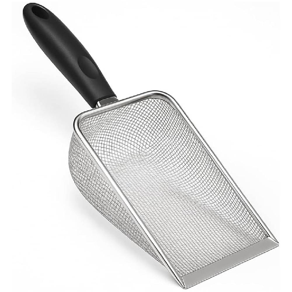 Pá Higiênica Tex Aço Inox para Limpeza de Caixa de Areia 14 cm