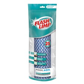 Pano Multiuso Azul Rolo Com 25 Unidades - Flash Limp