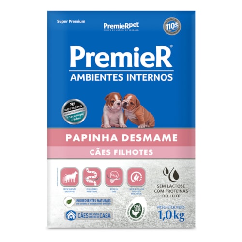 Papinha de Desmame Premier Ambientes Internos para Cães Filhotes 1kg - imagem adicional
