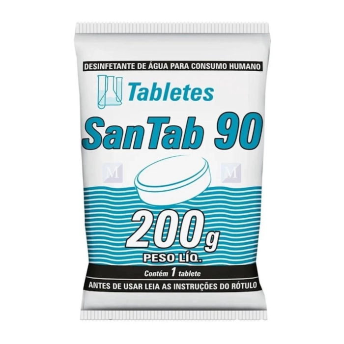 Pastilha de Cloro para Água de Consumo Humano SanTab 90 Tricloro 200g - Hidroall