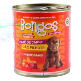 Patê Bongos para Cães Filhotes Sabor Carne Lata 280g
