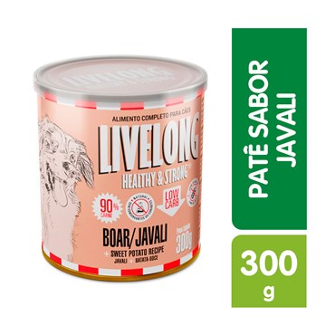 Patê Livelong Boar Sabor Javali e Batata Doce para Cães 300g