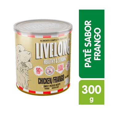 Patê Livelong Sabor Frango para Cães 300 g