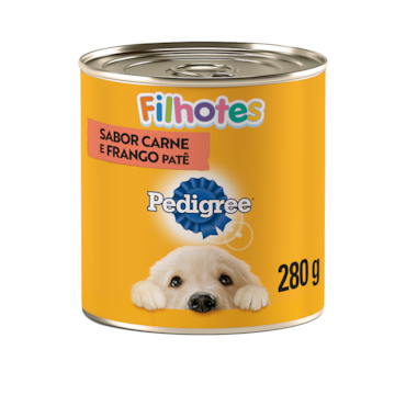 Patê Pedigree para Cães Filhotes Sabor Carne & Frango Lata 280g