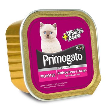 Patê Primogato Premium para Gatos Filhotes Sabor Peru e Frango 150g
