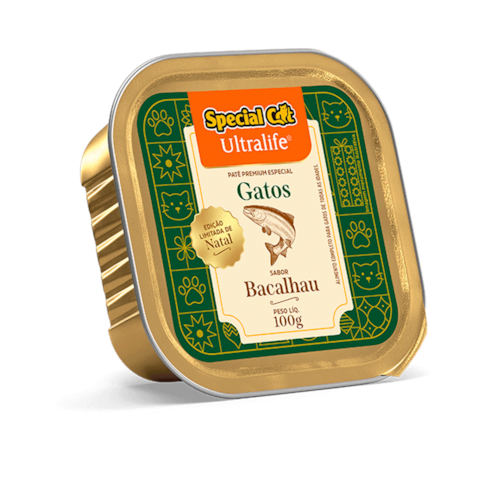 Patê Special Cat Ultralife para Gatos Sabor Bacalhau Edição Especial de Natal 100 g