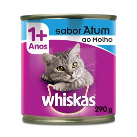 Patê Whiskas para Gatos Adultos Pedaços de Atum ao Molho Lata 290g