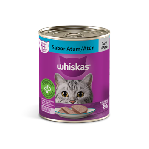 Patê Whiskas para Gatos Adultos Sabor Atum Lata 290g