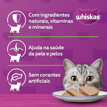 Patê Whiskas para Gatos Adultos Sabor Peixe Lata 290g - imagem adicional