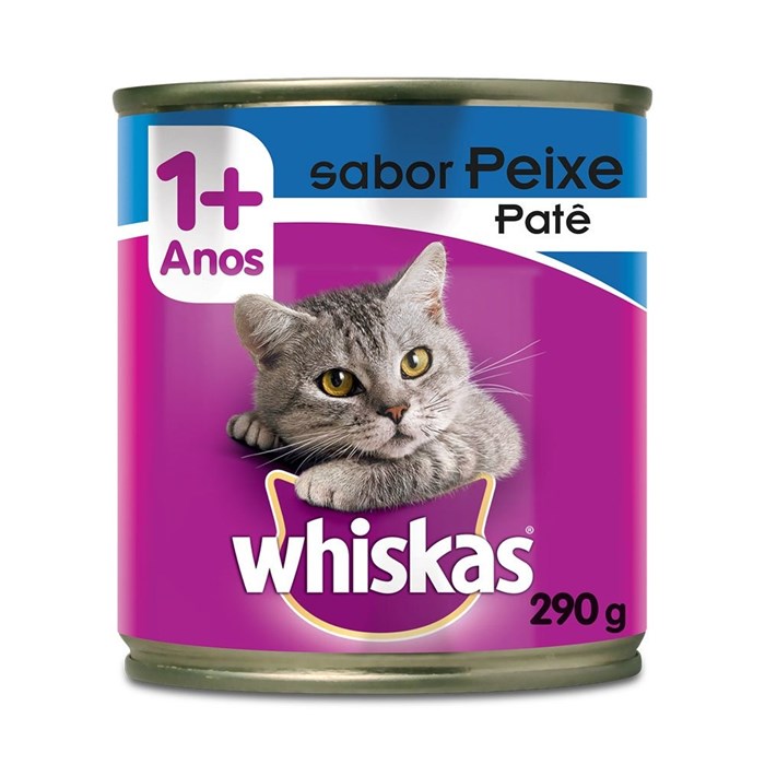 Patê Whiskas para Gatos Adultos Sabor Peixe Lata 290g